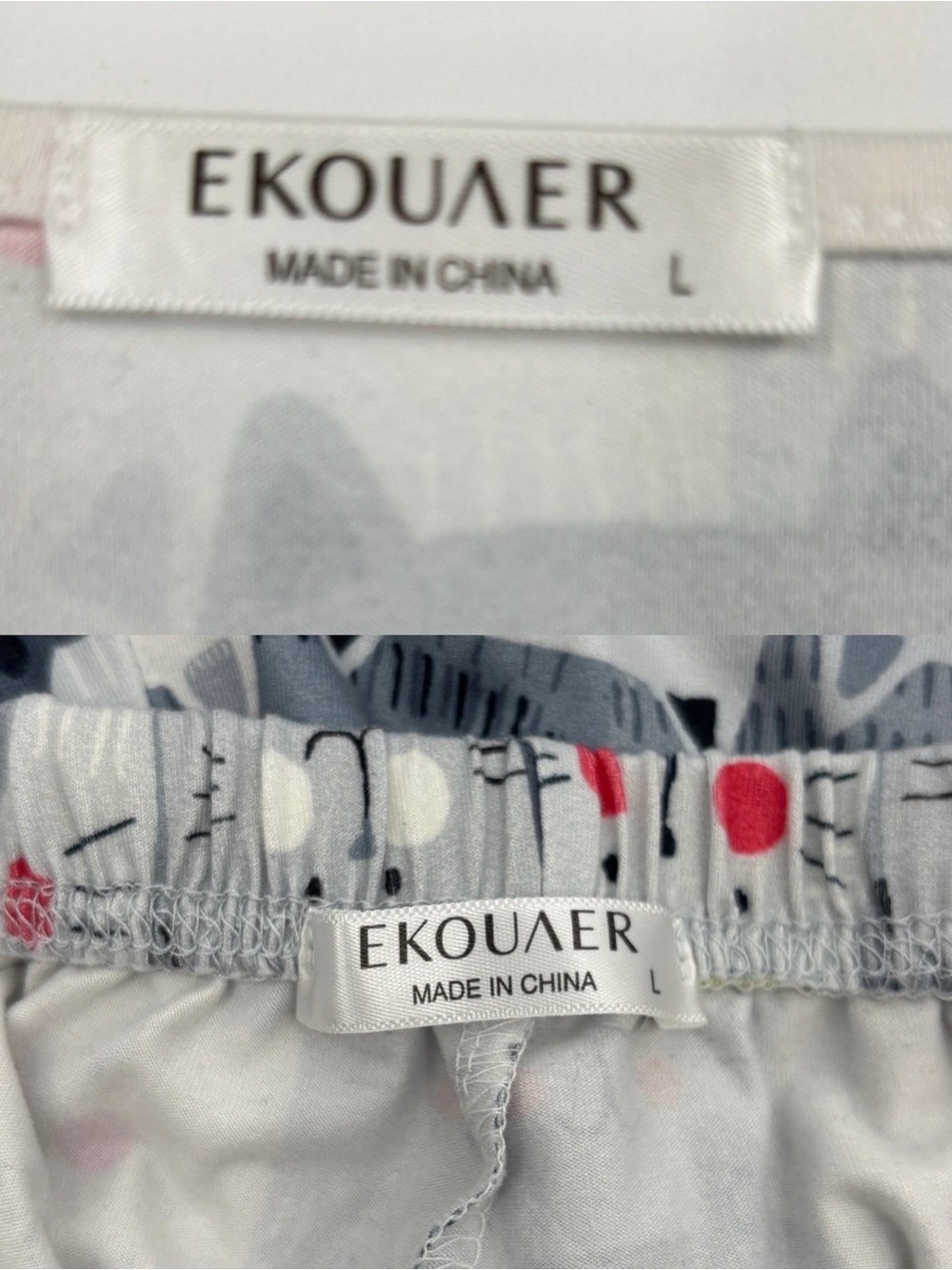 Ekouaer Cat Print Pajama Short Set - Picture 16 of 16
